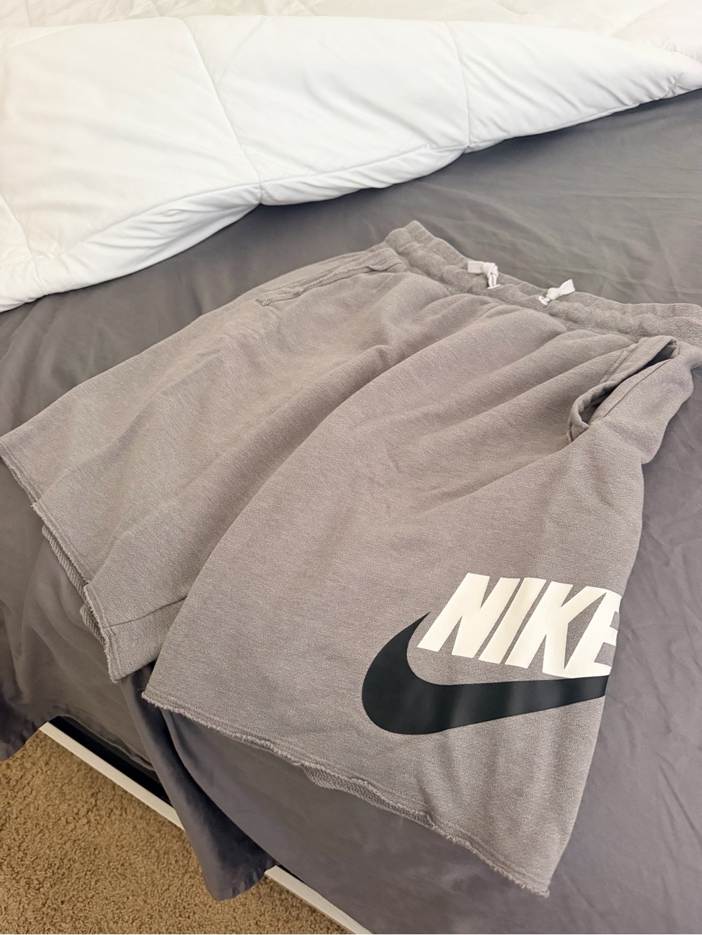 Nike Men’s Gray Logo Athletic Shorts